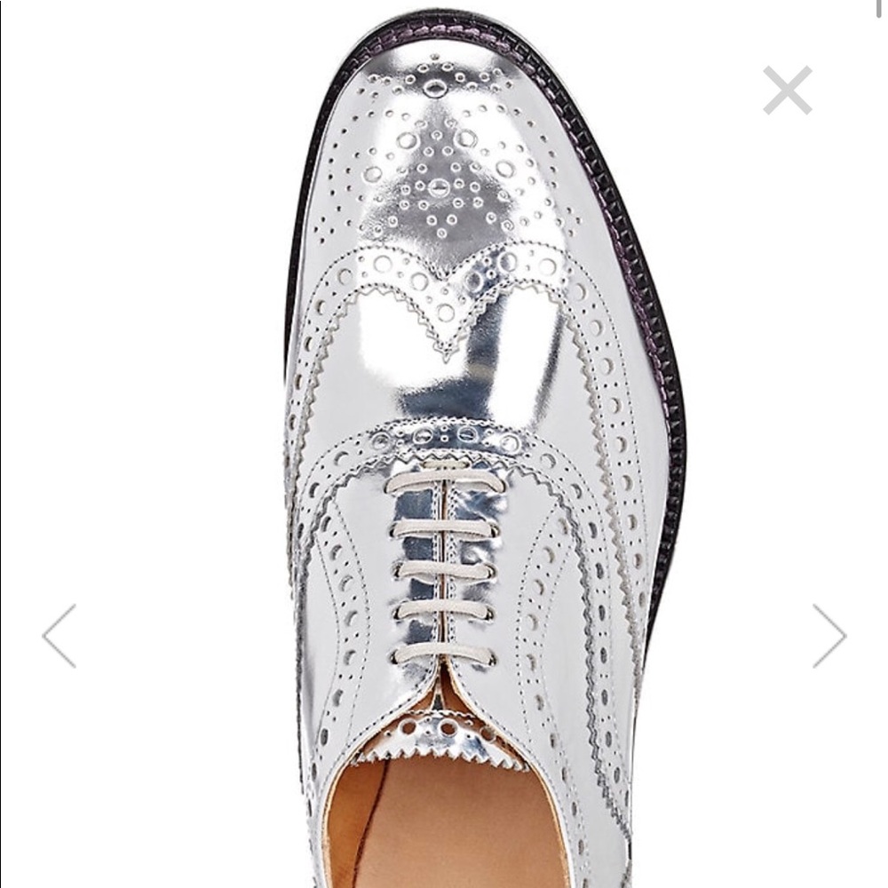 CHURCH’s Silver Leather Burwood Men Shoes Size 6